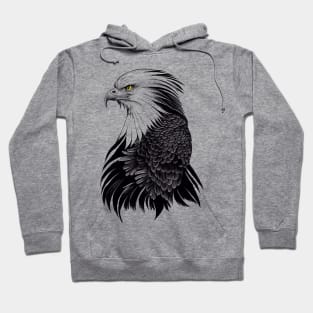 Eagle Wild Animal Nature Illustration Art Tattoo Hoodie